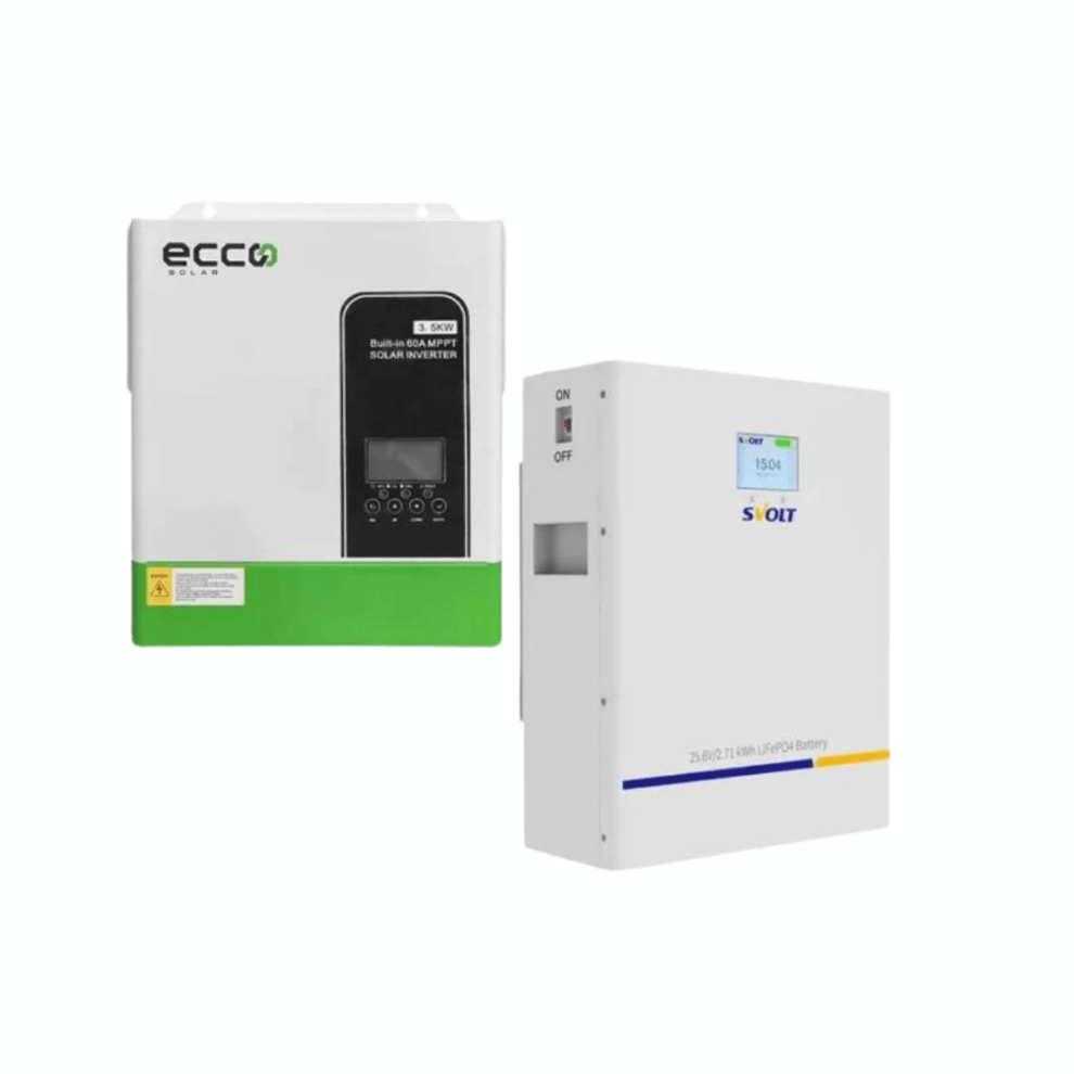 Ecco 3.5KVA / 3500W Hybrid Inverter + SVOLT 106Ah 2.71kWh Lithium ...
