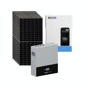 5.5KVA Ecco hybrid inverter with lithium battery and solar panels combo