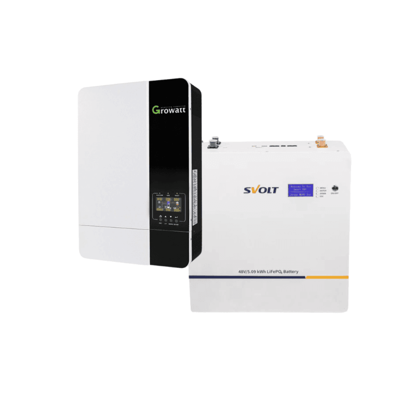 Growatt 5KVA / 5000W MPPT Hybrid Inverter + 5.43kWh SVOLT Lithium Battery / Off-Grid & Backup Power Solution Combo