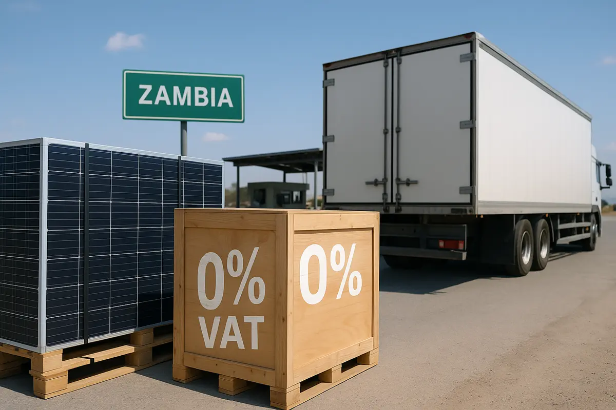 Solar Panels Arriving at Zambian Border
